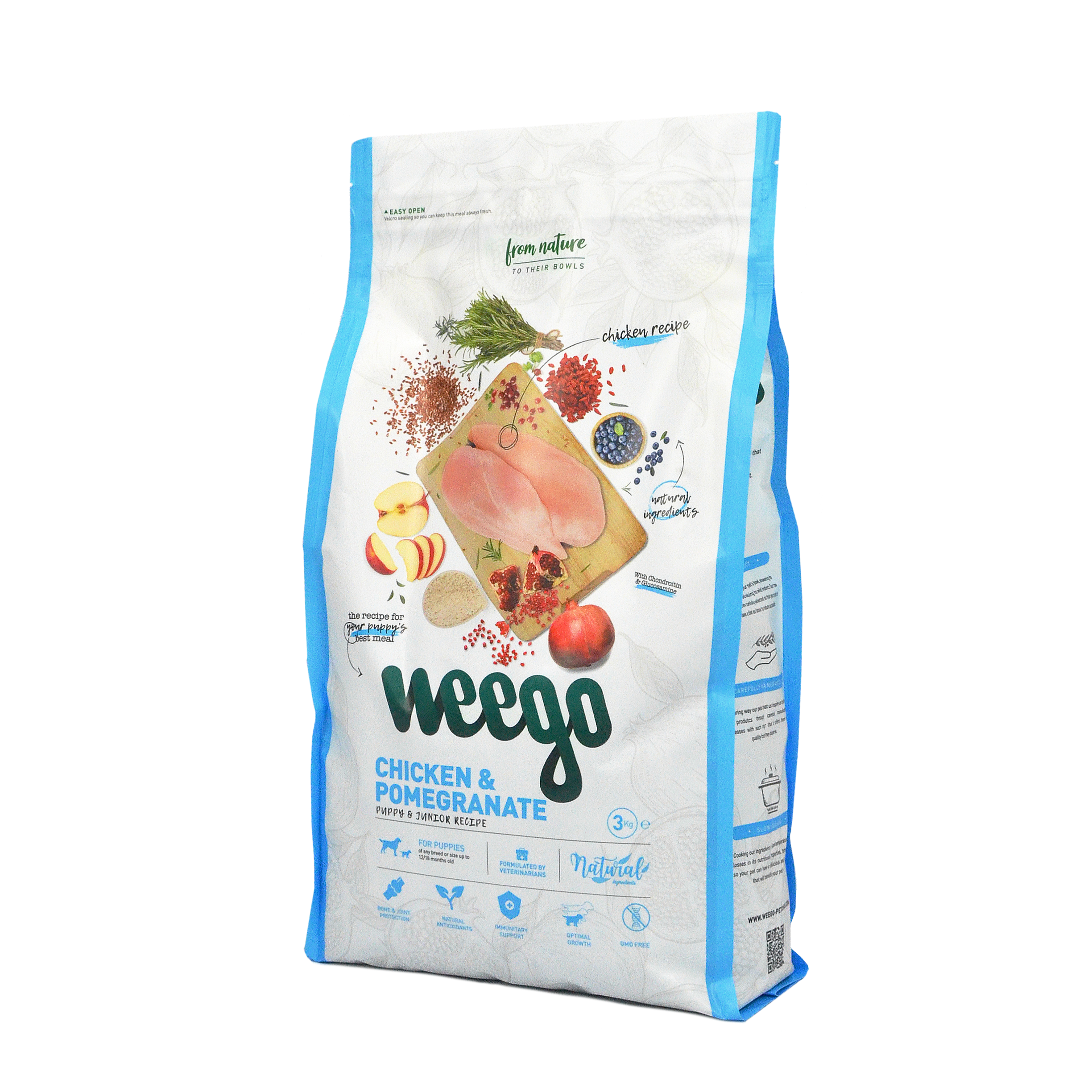Alimento para perros Weego de pollo y granada