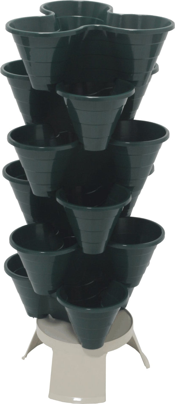 Maceta con 6 macetas + soporte verde de 5 litros