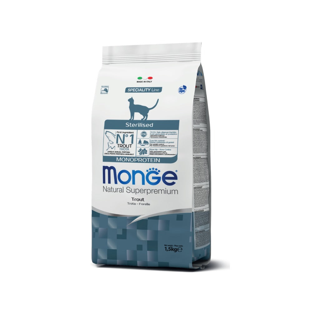 Monge Gato Monoprotein Line Sterlised Truta 1.5Kg