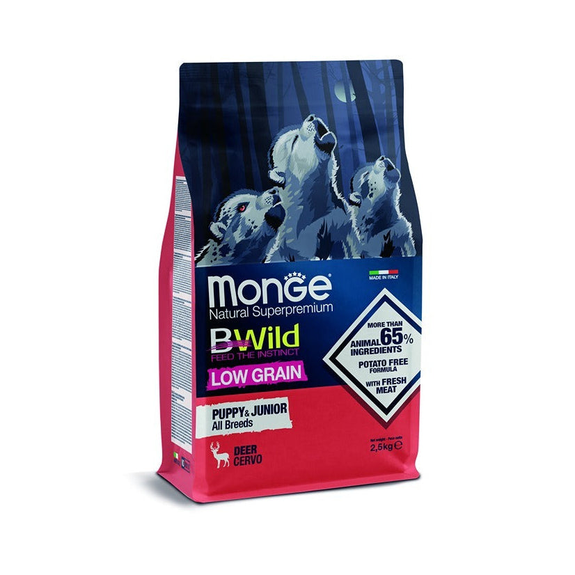 Monge BWild Low Grain - Puppy/Junior Veado 2.5 Kg