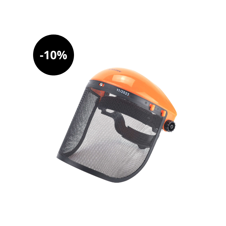 Visera protectora metálica naranja Mader