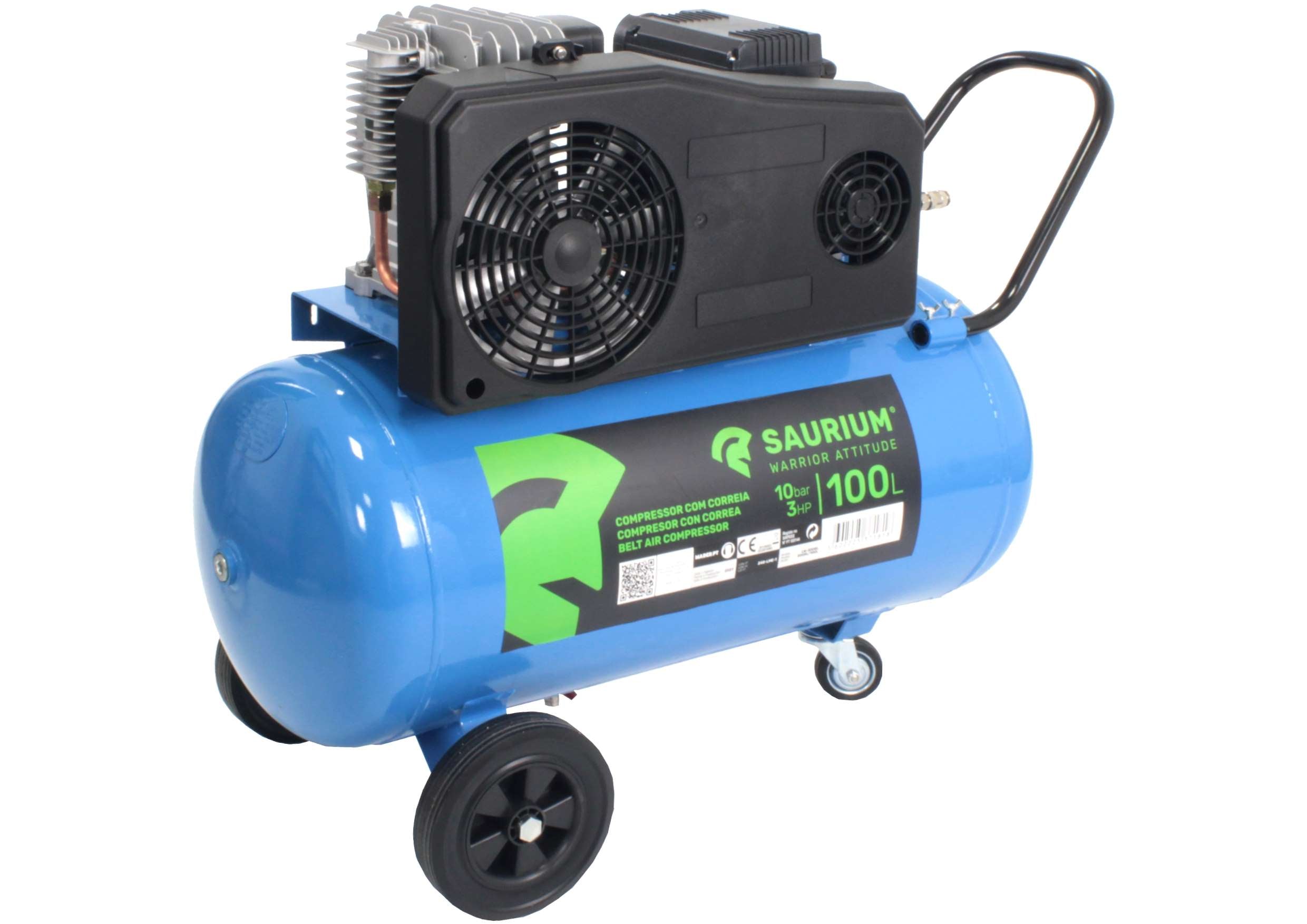 Compressor de Ar Correia, 100L, 3hp, 10Bar