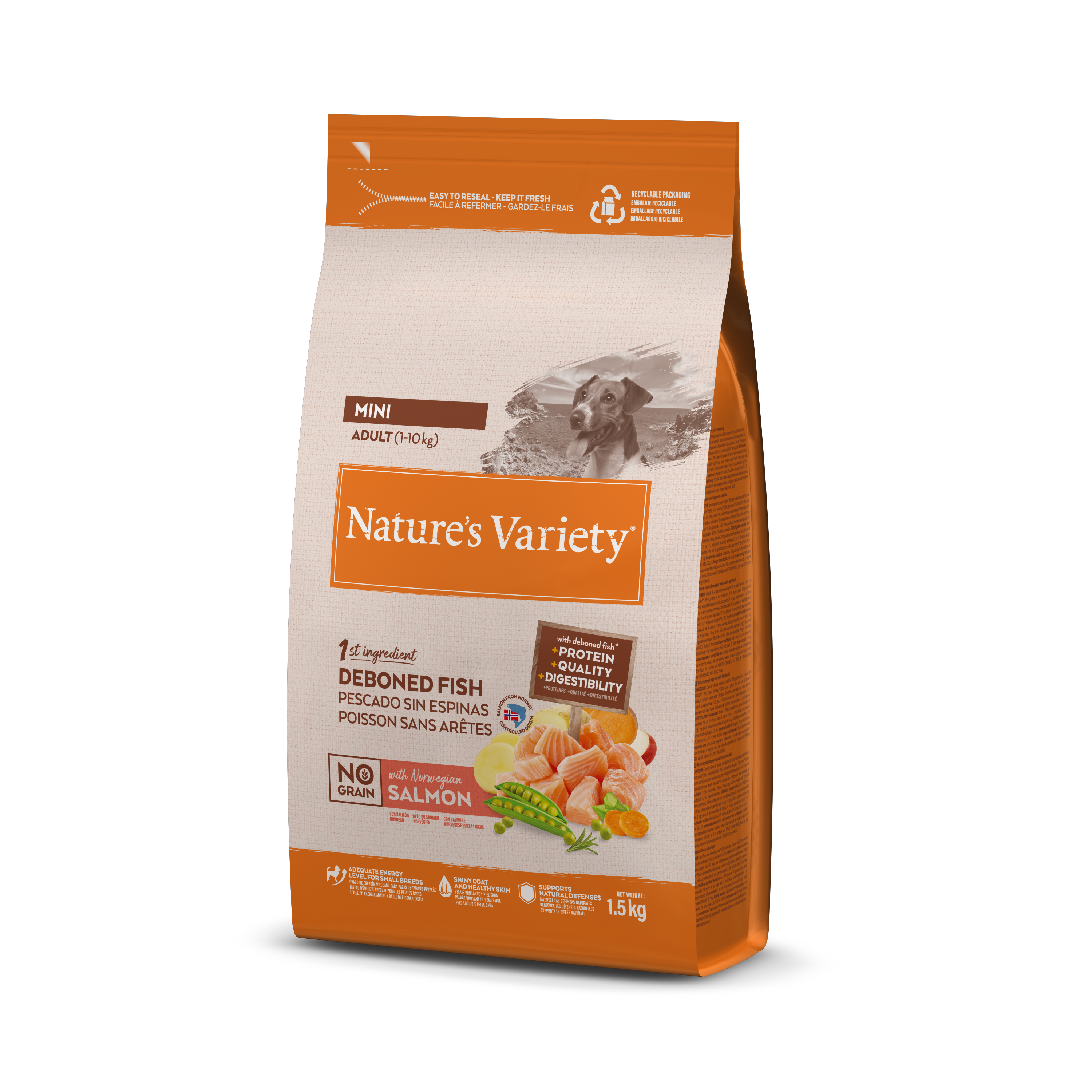 Nature's Variety Mini Adulto Sin Granos con Salmón Noruego