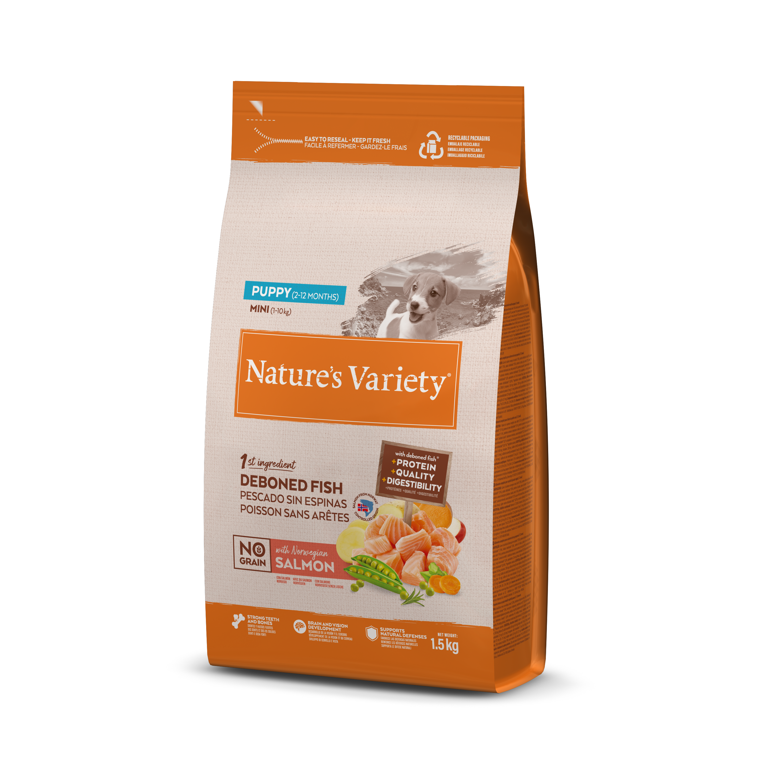 Nature's Variety No Grain Puppy Mini con salmón noruego