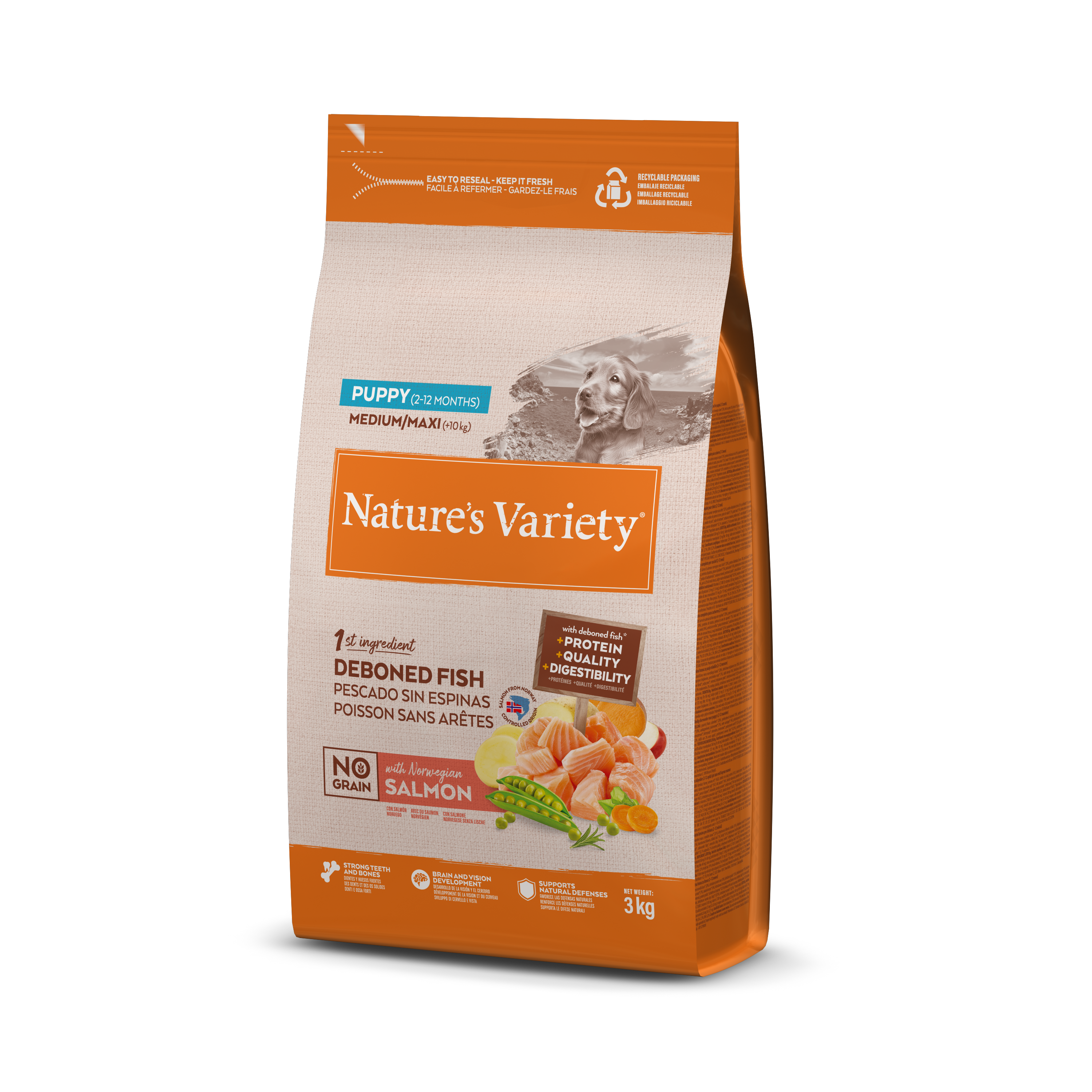Nature's Variety Sin Granos Cachorro Mediano/Maxi con Salmón Noruego