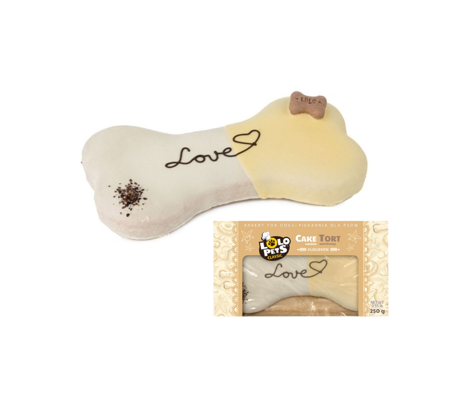 Pastel de vainilla para perros Love 250g LoloPets