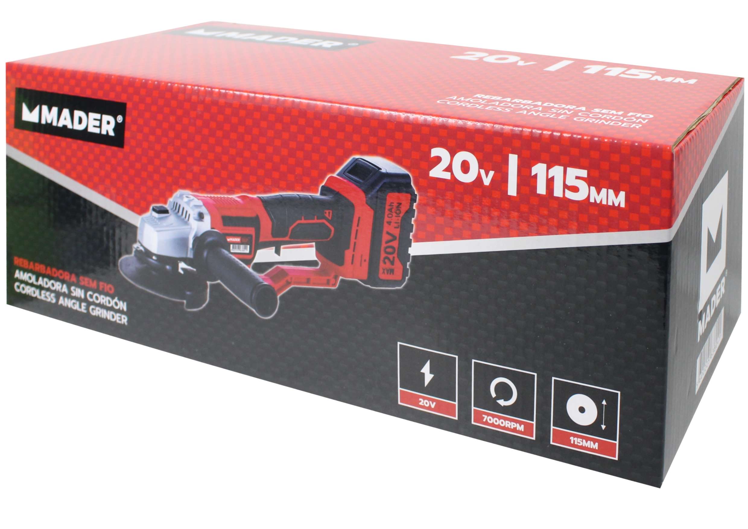 Rebarbadora a Bateria Mader 20V, 4AH, 115mm