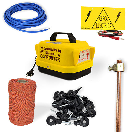 Kit completo cerca Eléctrica Cães/Vacas/Cavalos 4500 - 200m fio