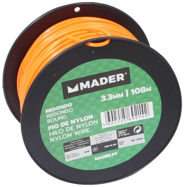 Hilo redondo de nailon de 3,3 mm Mader