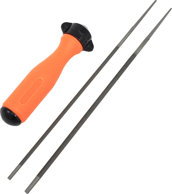 Kit de limas para afilar cadenas con mango de madera