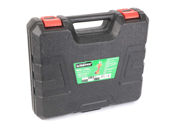Tijeras de podar Mader de 16,8 V y 2,0 Ah con alimentación a batería