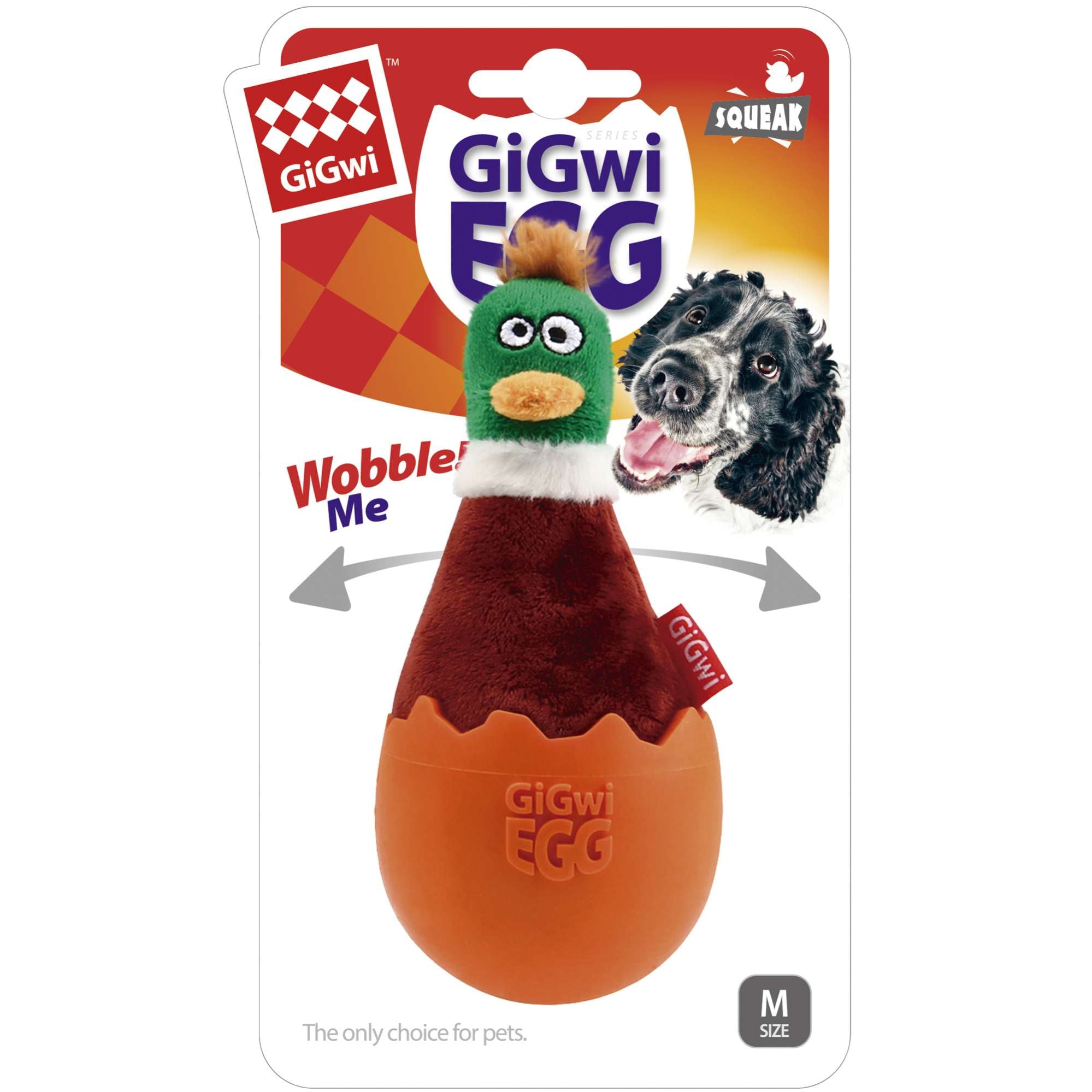 Brinquedo de pato oscilante EGG – TPR extra resistente GiGwi M 14 x 7cm