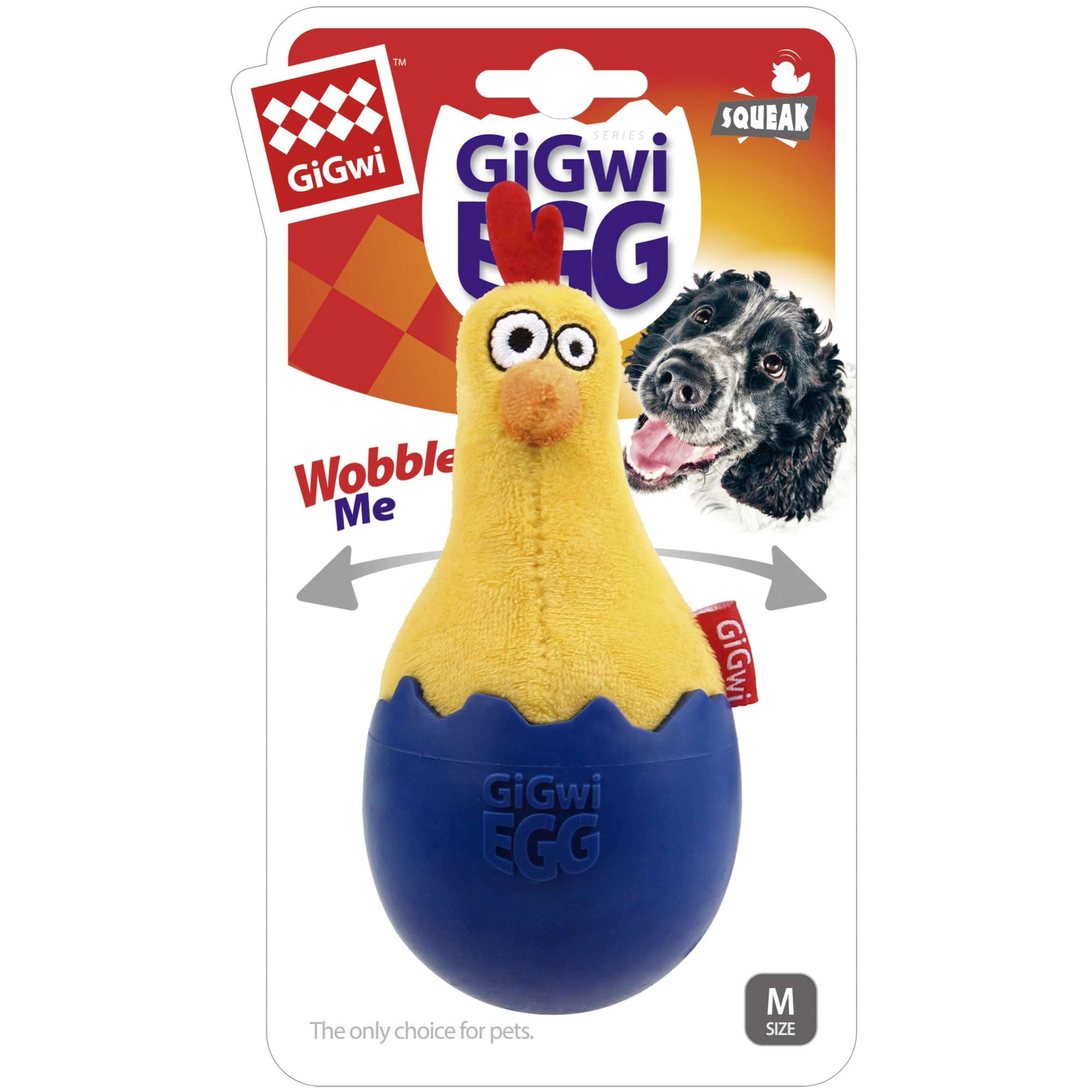 Brinquedo galo oscilante EGG – GiGwi TPR extra resistente 14 x 7cm