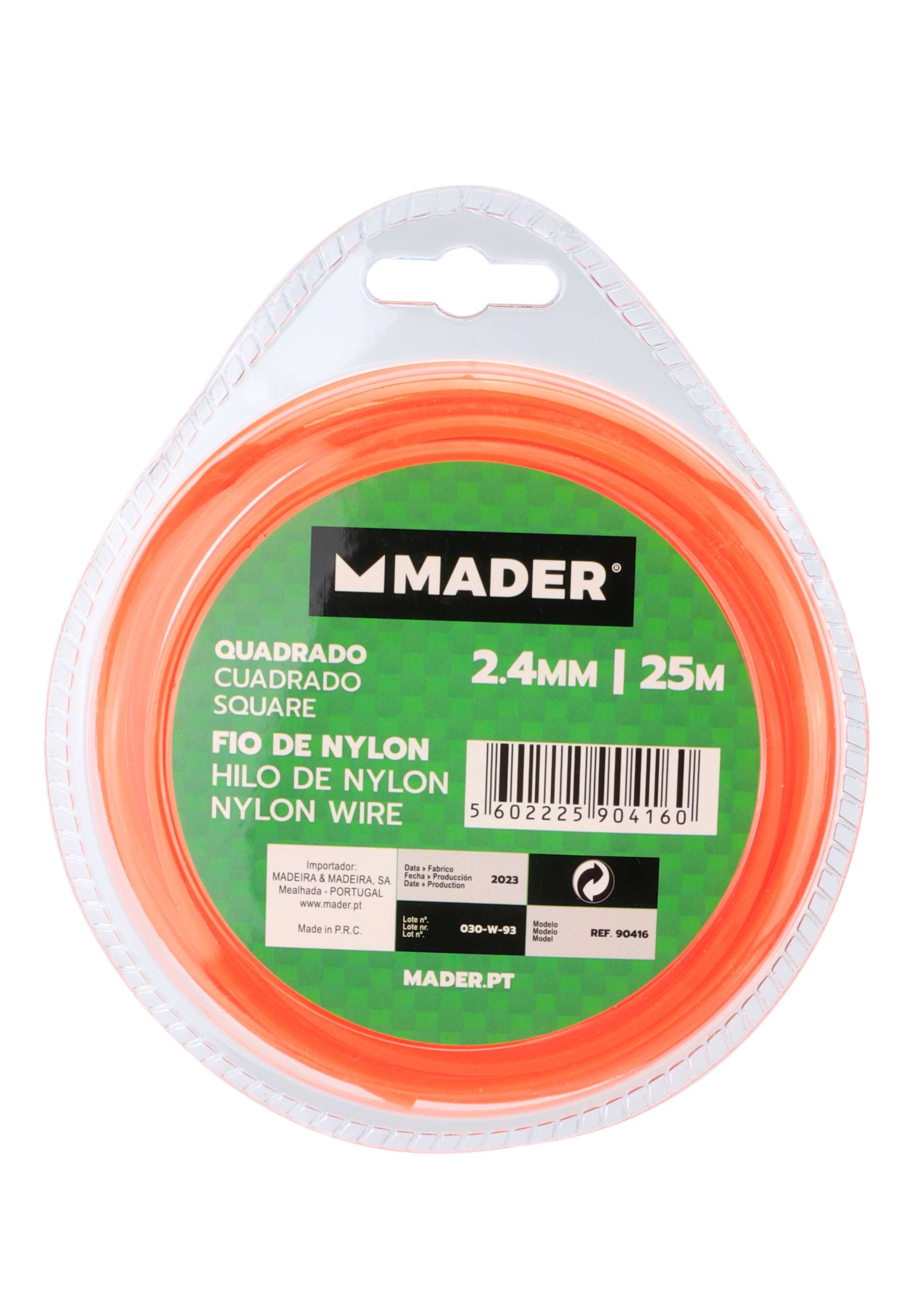 Hilo de nailon cuadrado de 2,4 mm