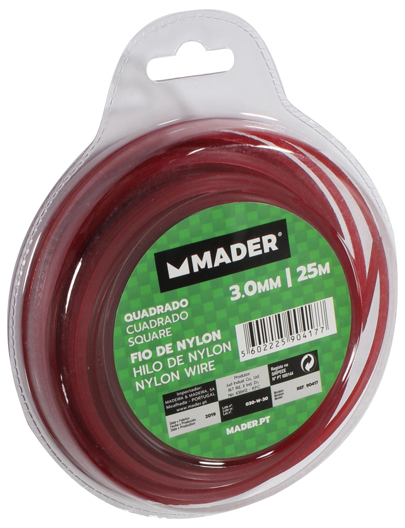 Hilo cuadrado de nailon, 3 mm, 25 m