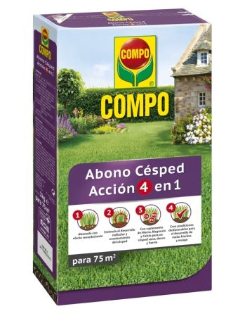 Fertilizante para césped Compo 4 en 1