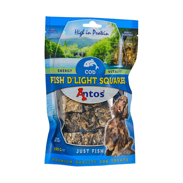 Antos Fish D Light Squares Bacalao, Snack Natural 100 g