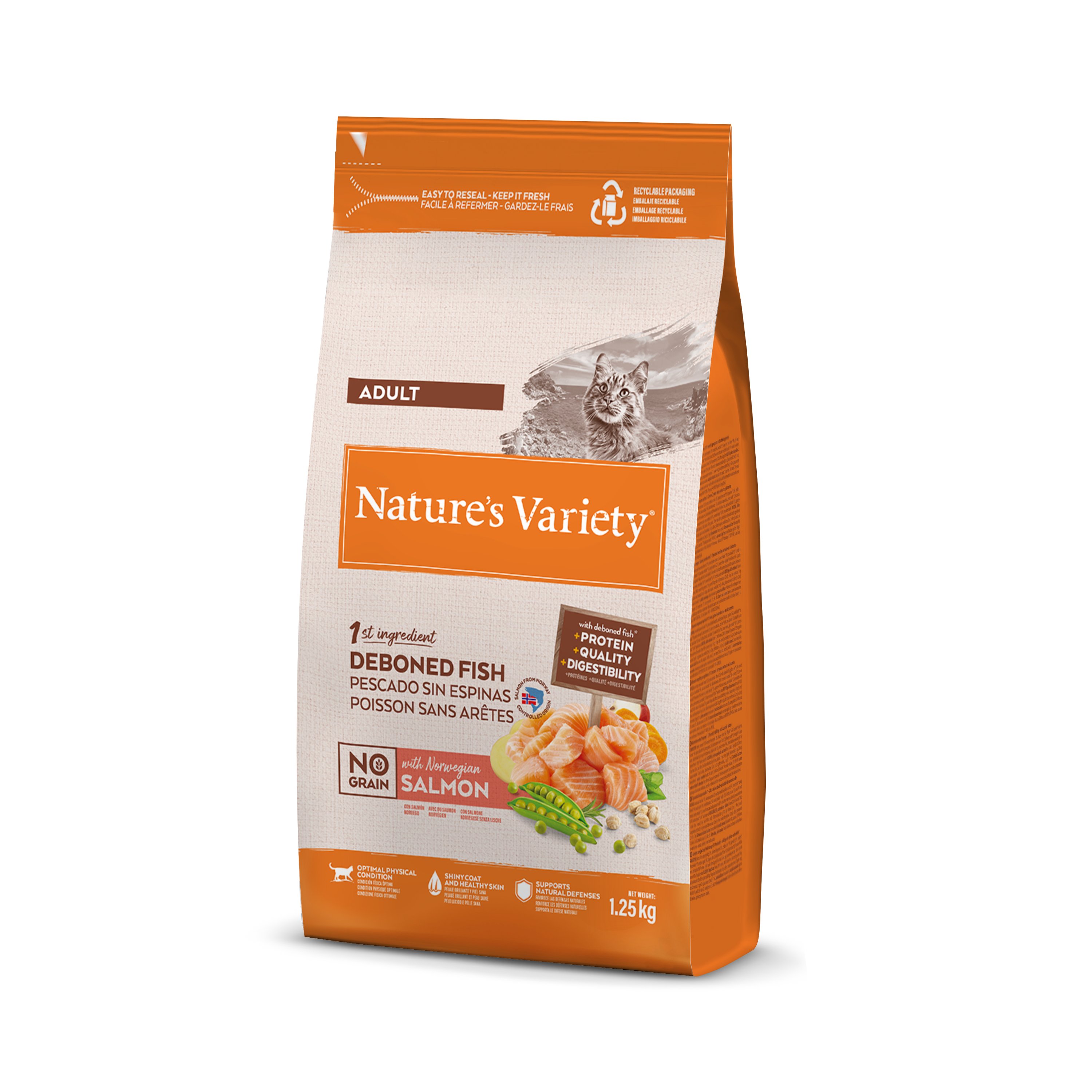Alimento para gatos adultos Nature's Variety sin cereales con salmón noruego