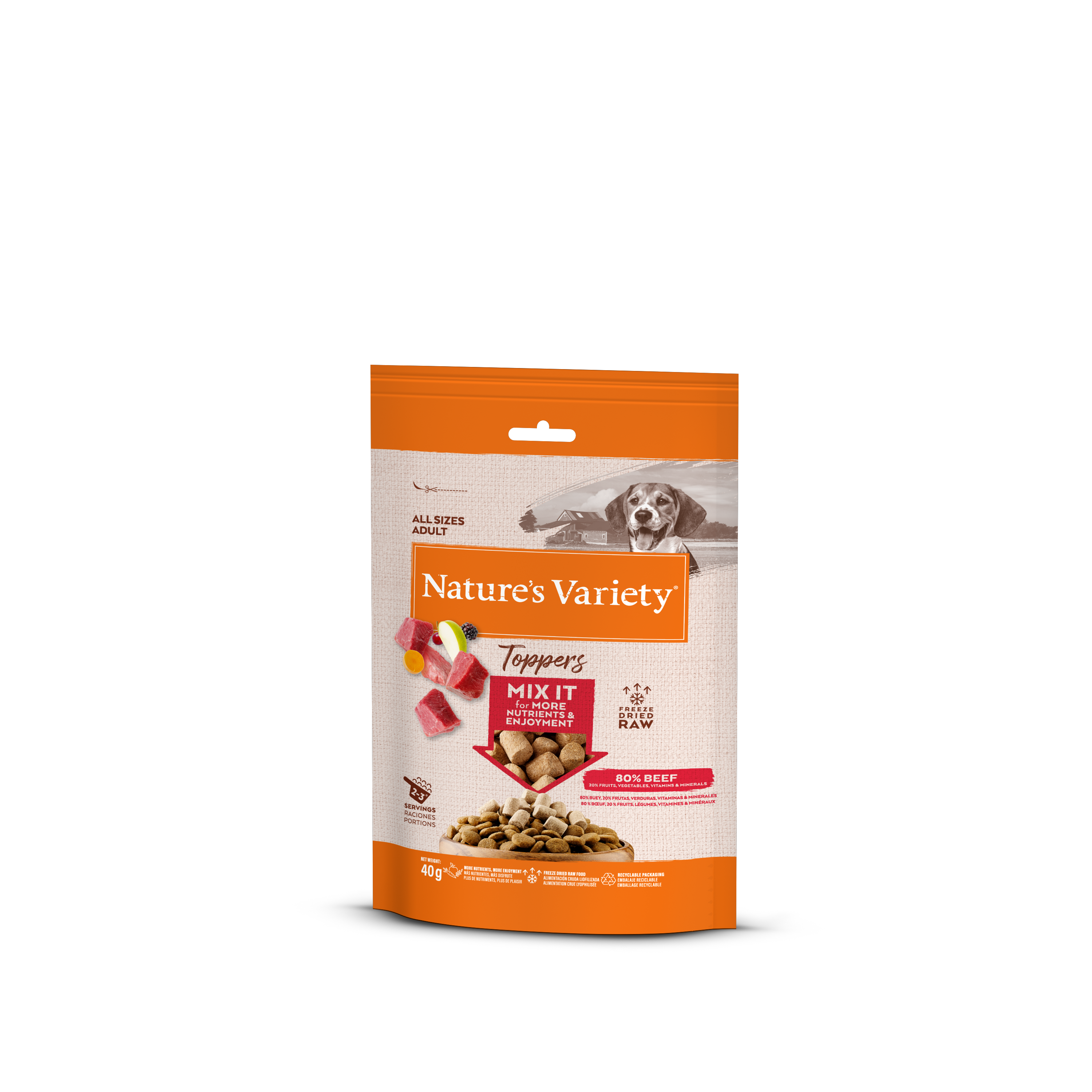 Nature’s Variety Toppers Snacks Beef 40gr