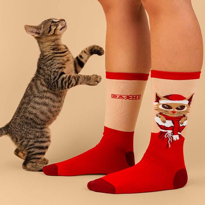 Dashi Christmas Socks Cat