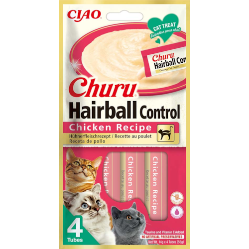 Churu Cat Hairball Control Receita de Frango 56g