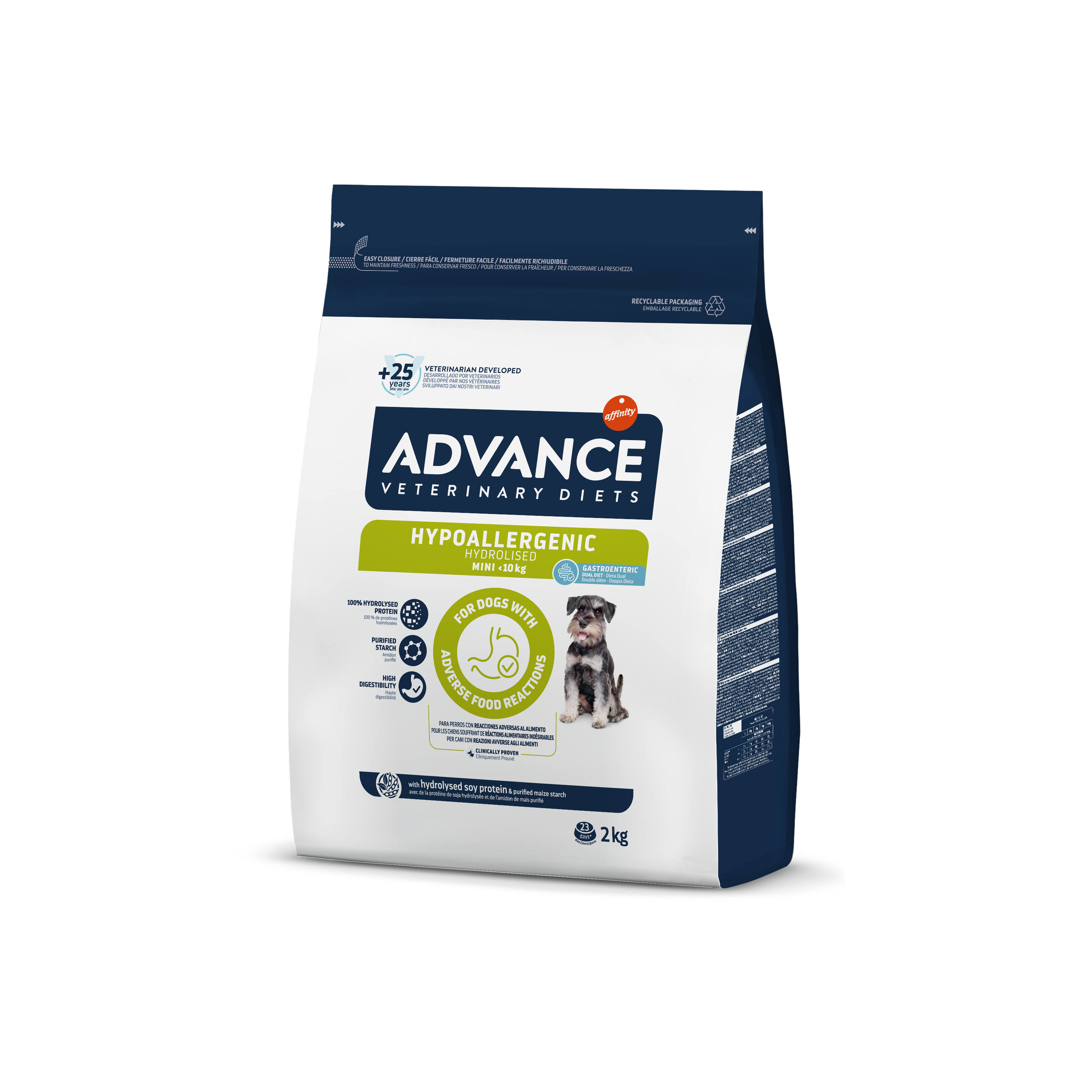 Dietas veterinarias avanzadas para perros, tamaño mini hipoalergénico