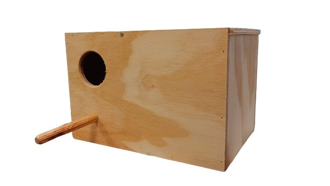 Nido horizontal para cacatúa ninfa