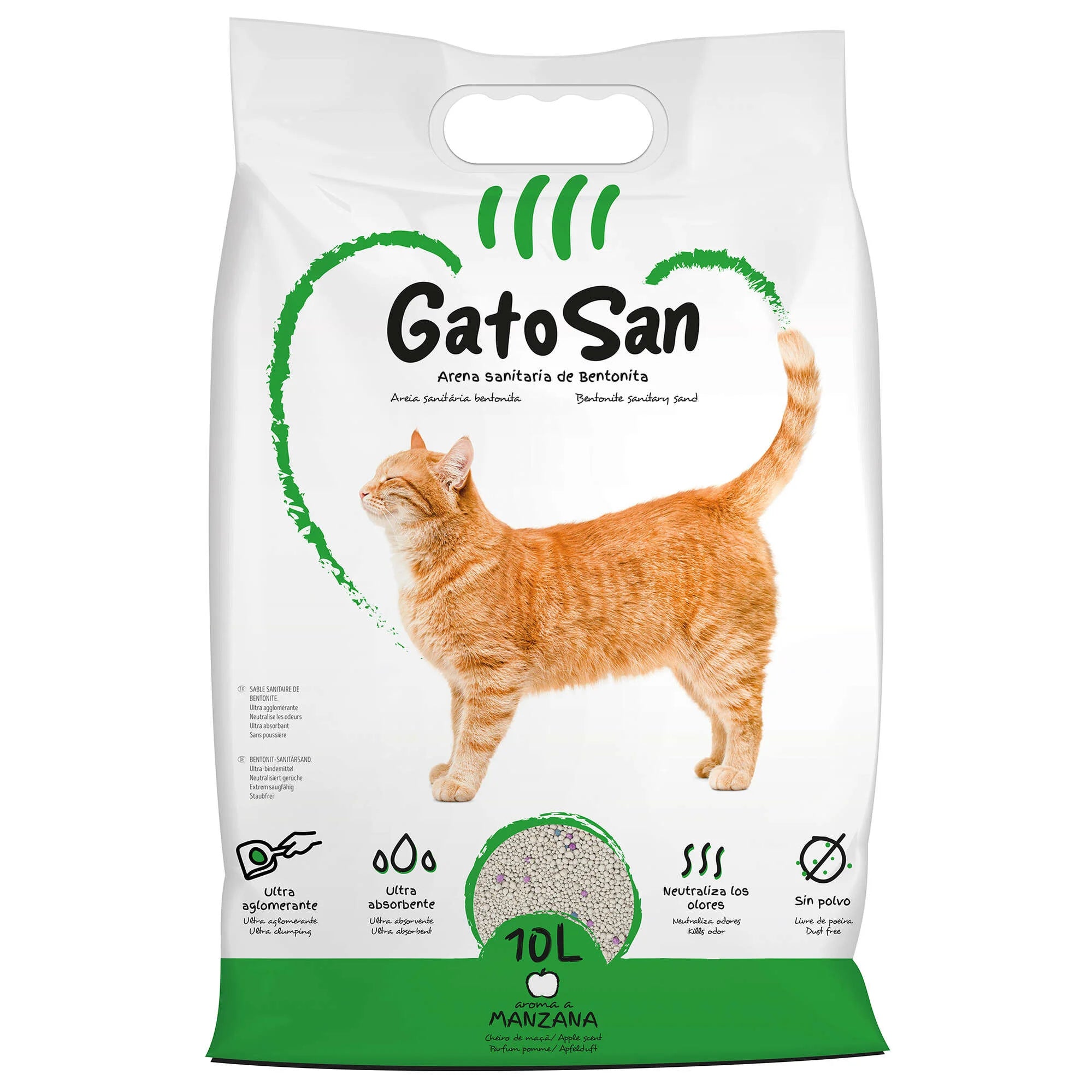 Areia GatoSan bentonita maçã 10 L