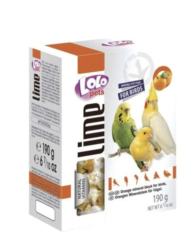 Bloco Mineral XL para Pássaro Laranja Lolopets 190g