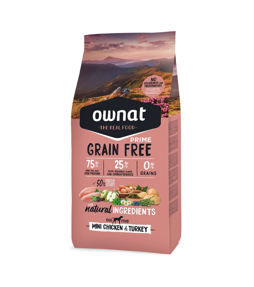 Ownat Dog Grain Free Prime Mini Pollo y Pavo