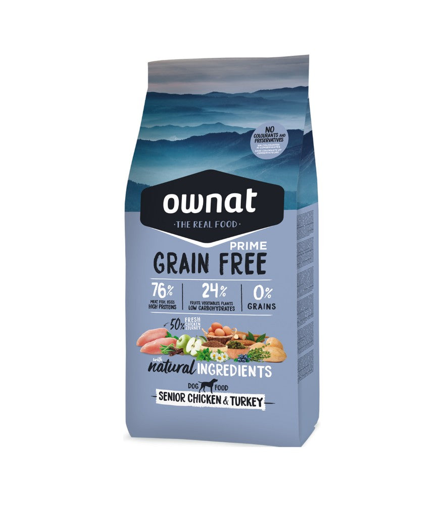 Ownat Dog Grain Free Prime Senior Pollo y Pavo