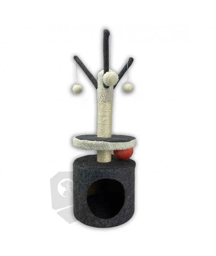 Arranhador Pelo e Sisal Didático com Esconderijo