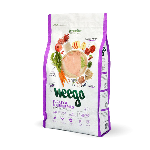 Alimento para perros Weego de pavo y arándanos
