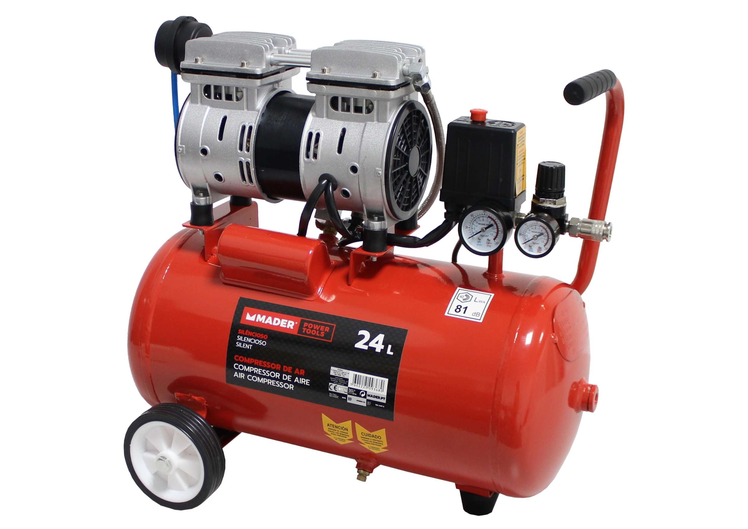 Compressor de Ar Monobloco, 24L, 0.75hp, Silencioso