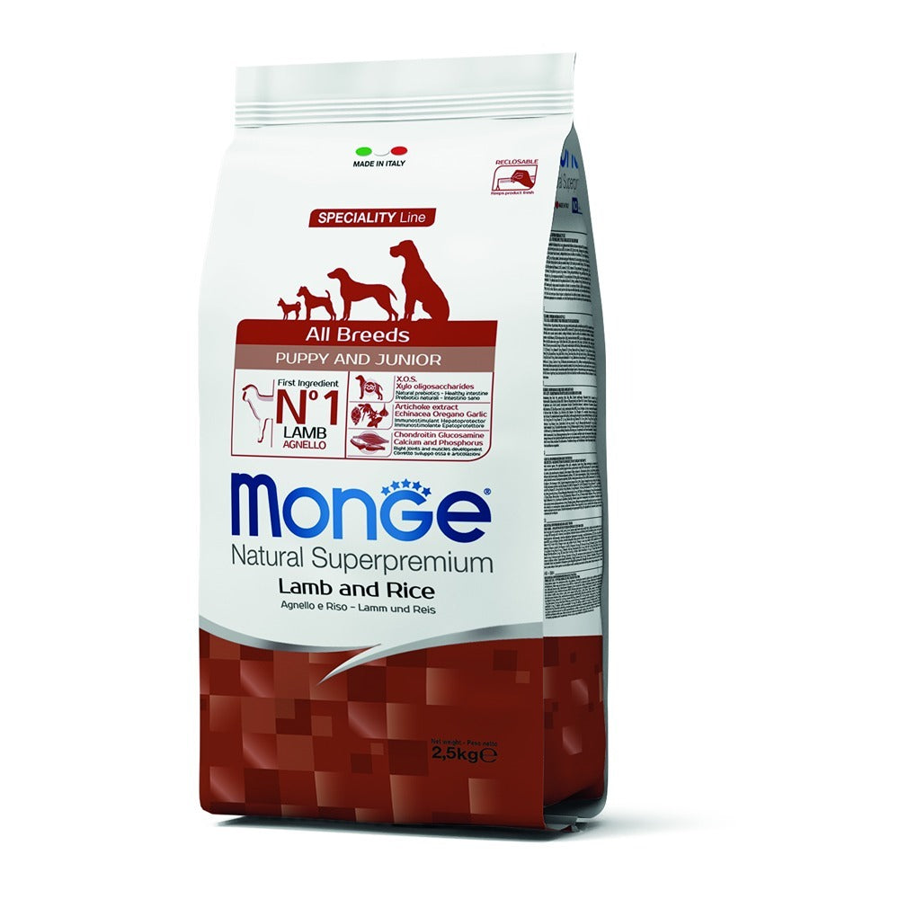 Monge All Breeds Puppy Borrego & Arroz Monoproteica