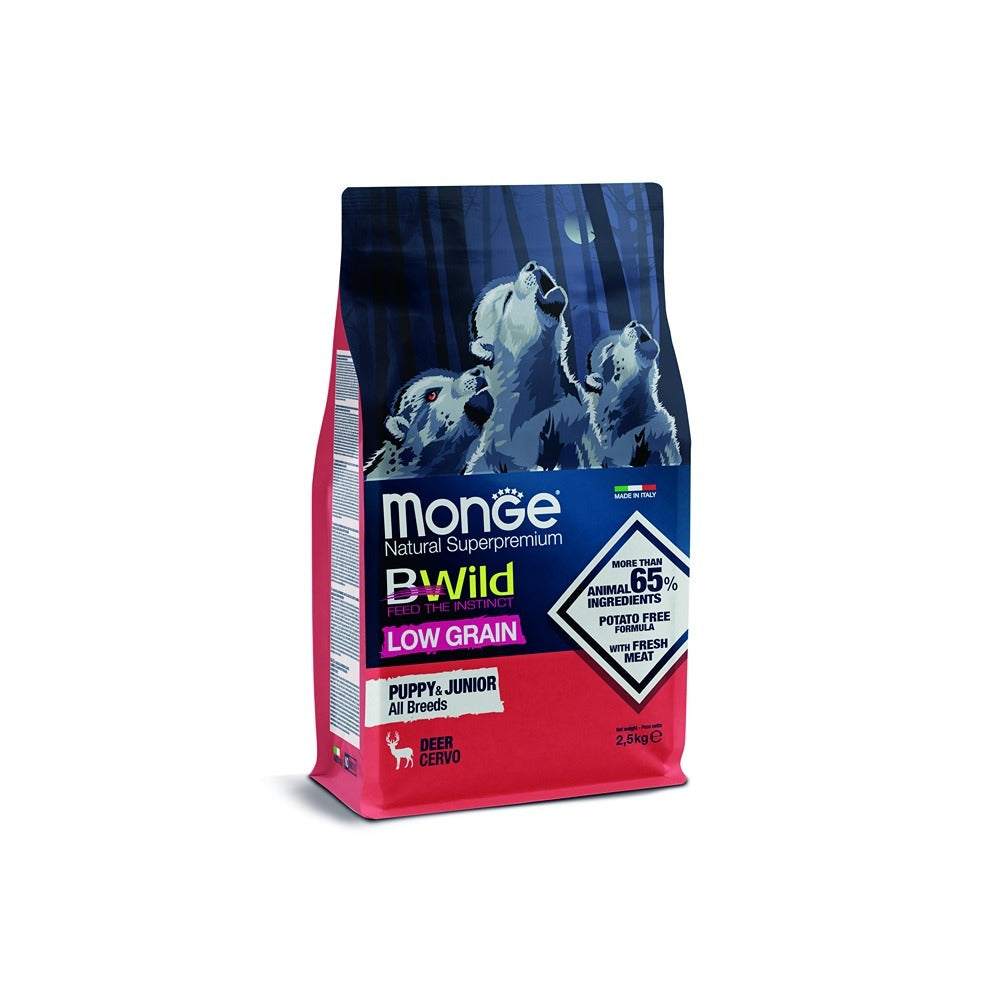 Monge BWild Low Grain - Puppy/Junior Veado 2.5 Kg