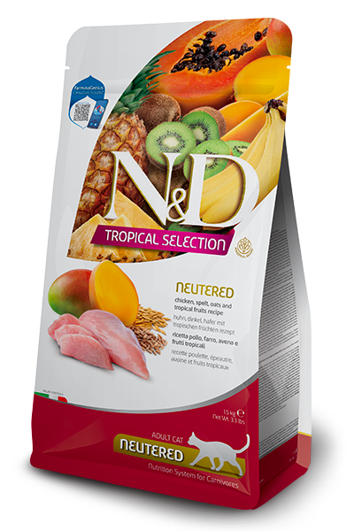 Farmina N&D Tropical Selection Neutered • Chicken, spelt, oats and tropical fruits feline