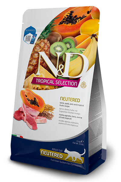 Farmina N&D Tropical Selection Neutered • Lamb, spelt, oats and tropical fruits feline