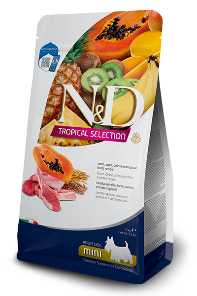 Farmina N&D Tropical Selection Lamb, spelt, oats and tropical fruits Adult Mini 5 Kg