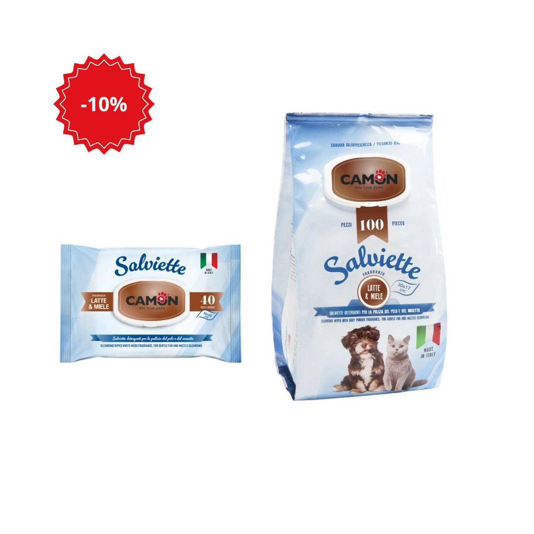 Toalhetes de Limpeza com Leite e Mel Camon