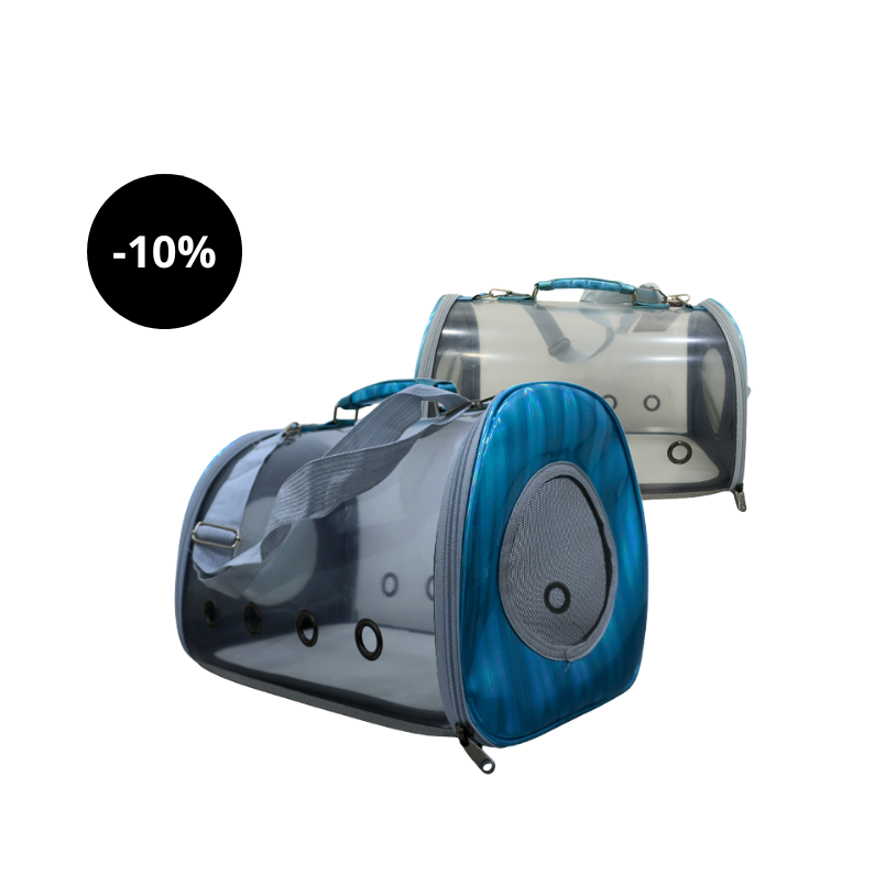 Transportadora Transparente e Azul