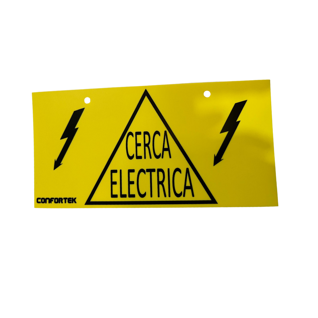 Placa de aviso de cerca eléctrica