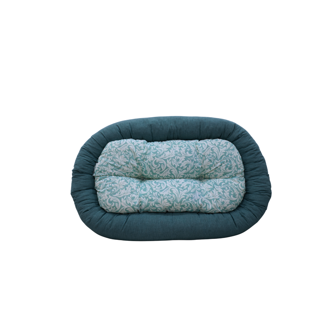 Cama Oval Maya Verde Estampado