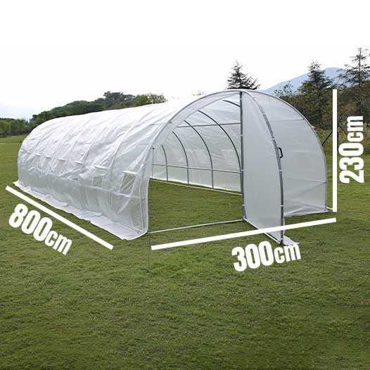 Estufa Agrícola 8x3 m Premium (2 Portas – Estrutura Forte 9 Arcos)
