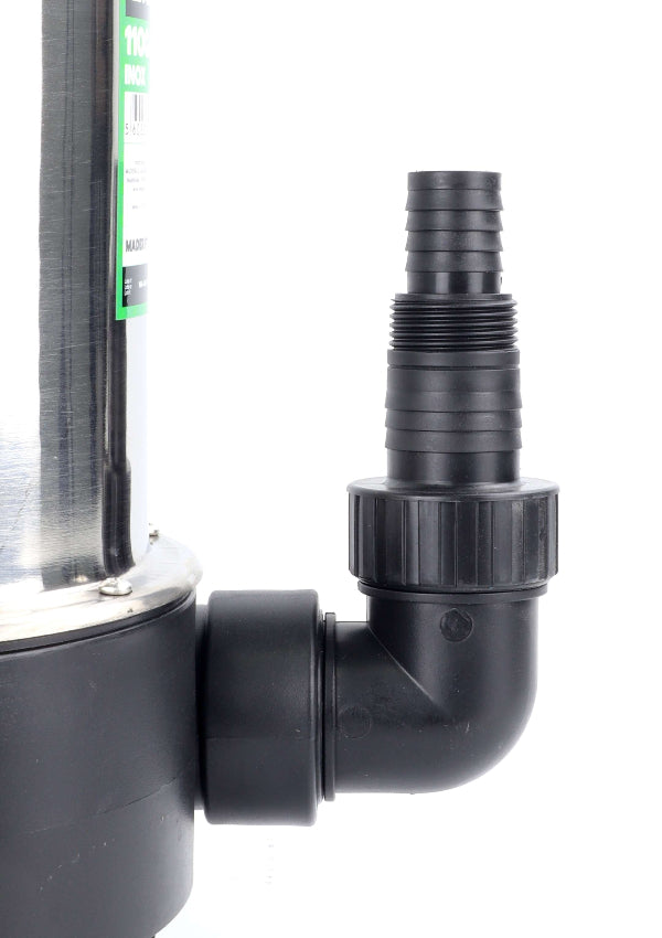 Bomba sumergible para aguas sucias, 1100 W, 18000 l/h, fabricada en acero inoxidable 