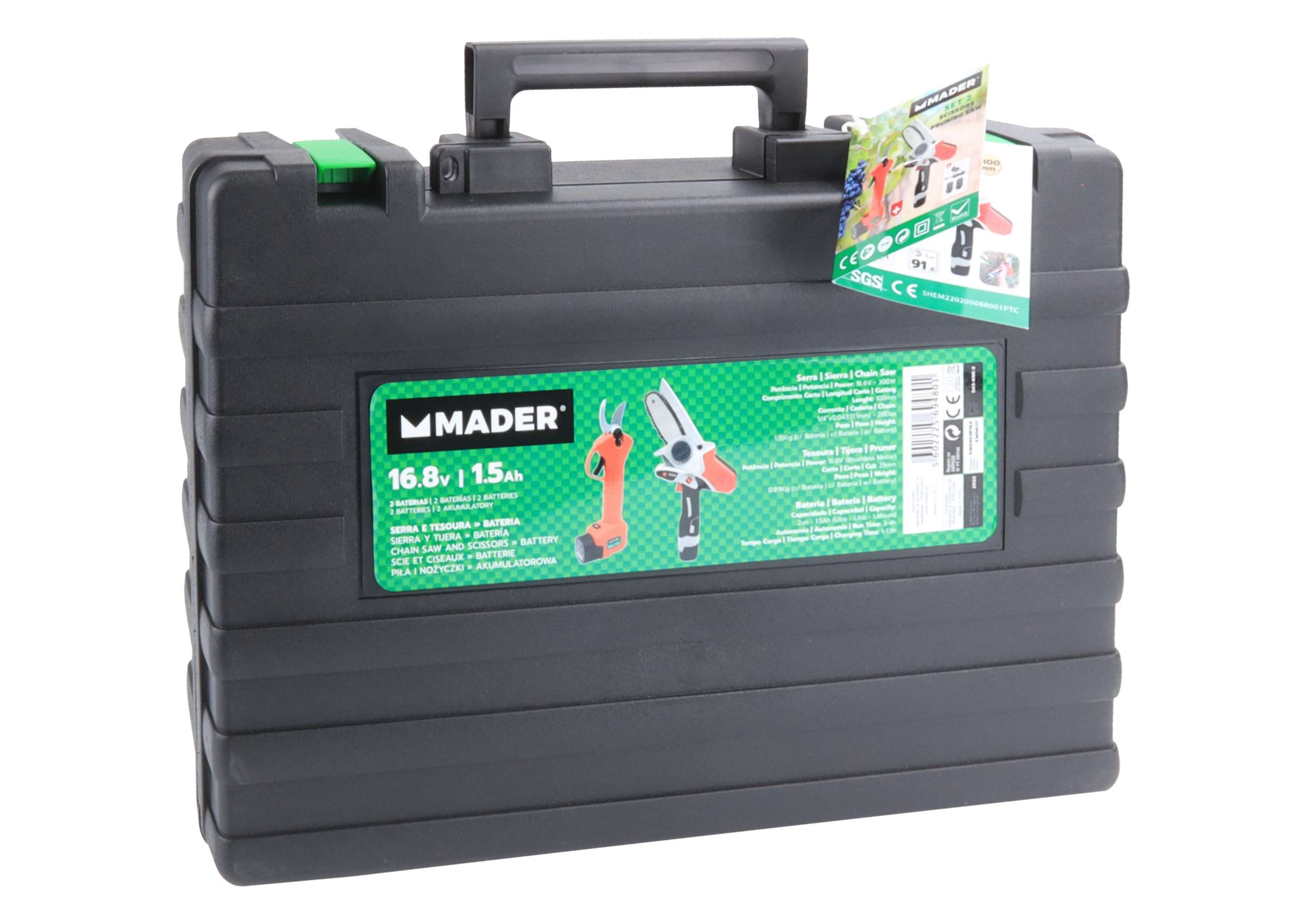 Serra e Tesoura de Podar Bateria, 16.8V - 1.5Ah Mader