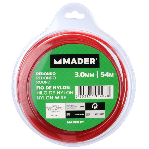 Fio de Nylon Redondo 3mm Mader