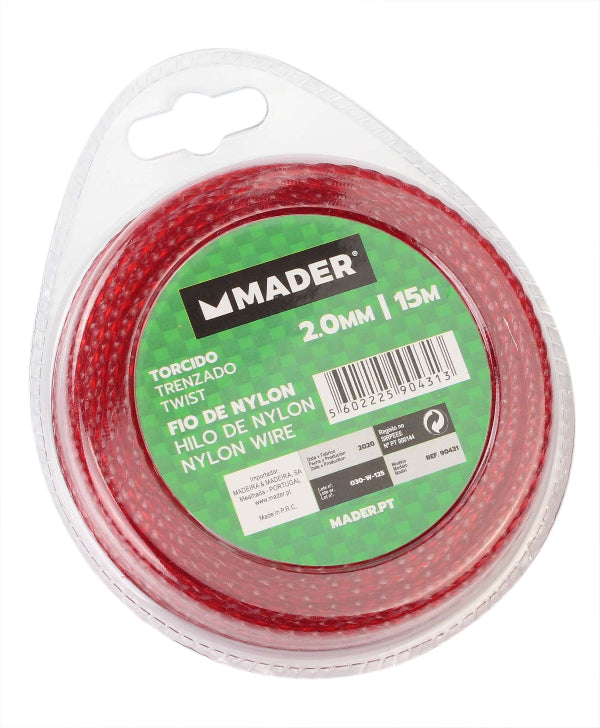 Hilo de nailon trenzado de 15 m