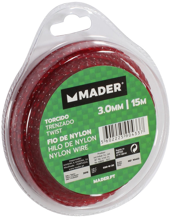 Hilo de nailon trenzado de 15 m