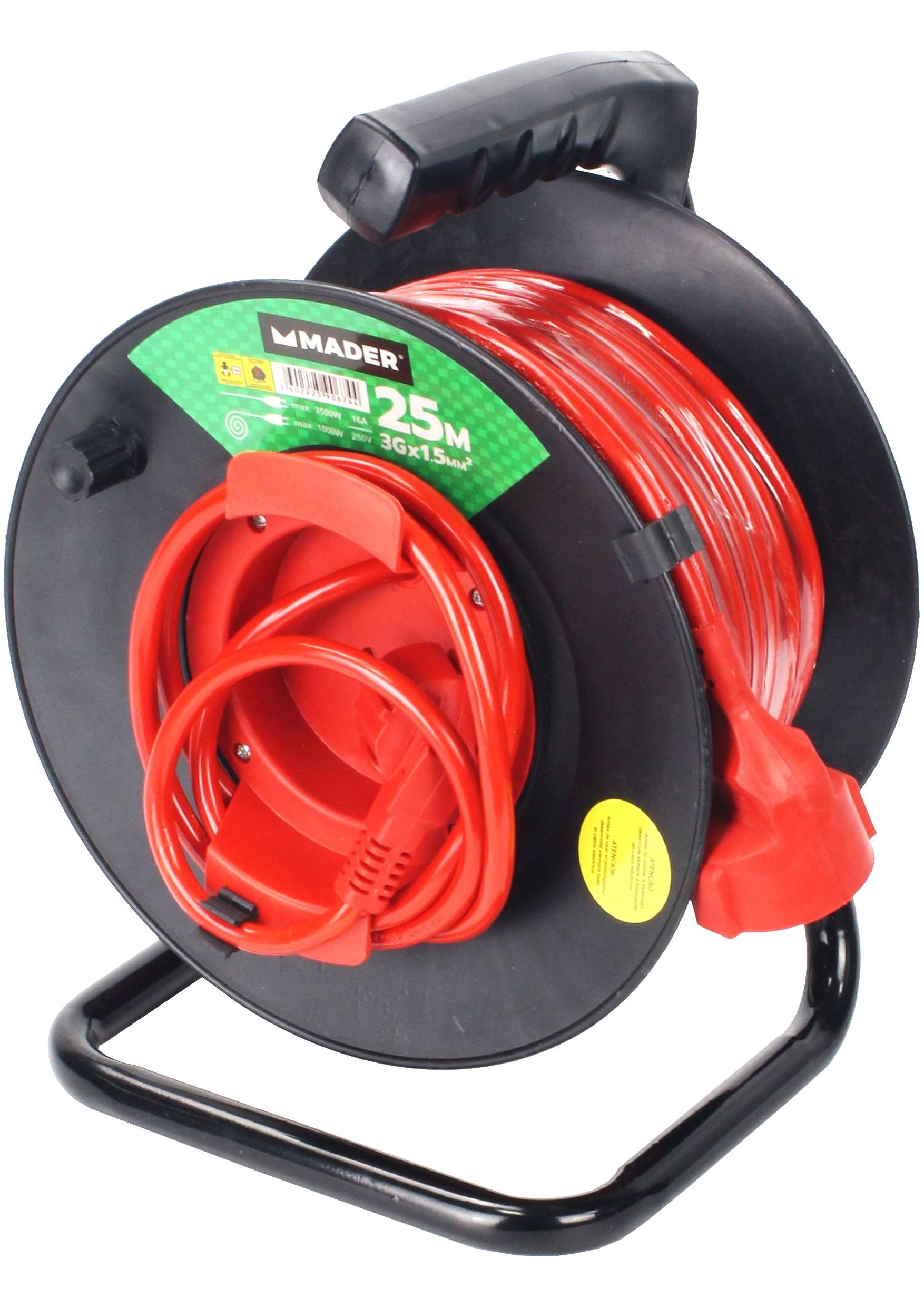 Extensão Elétrica com Enrolador, Exterior, 25m, 3G x 1,5mm²